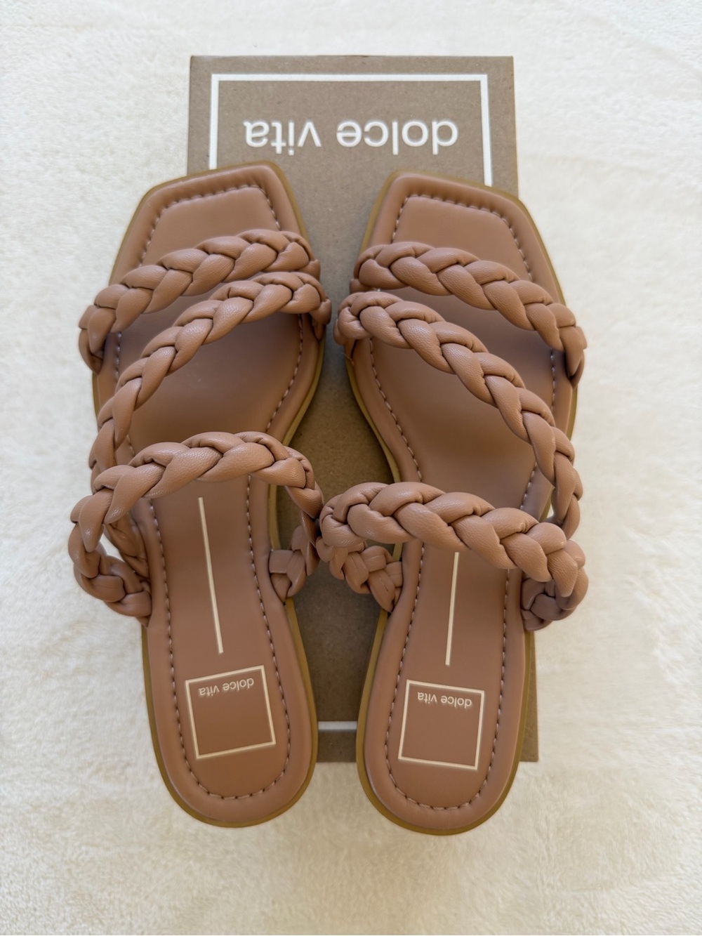 Dolce Vita Braided Triple-Strap Slide Sandals - Cafe Brown - Picture 3 of 5